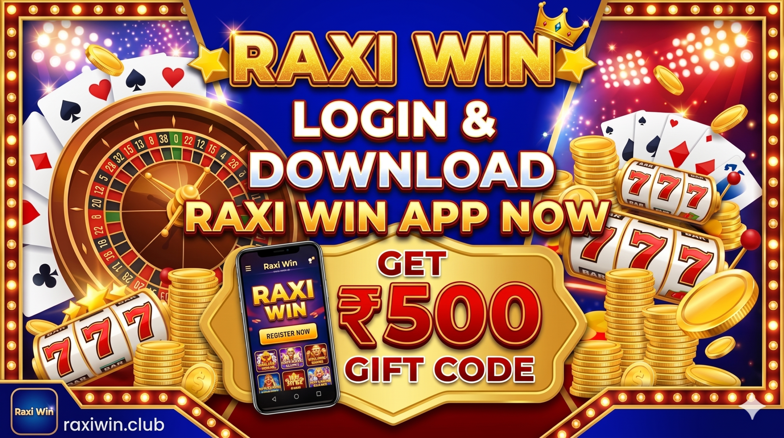 RaxiWin official gaming platform banner
